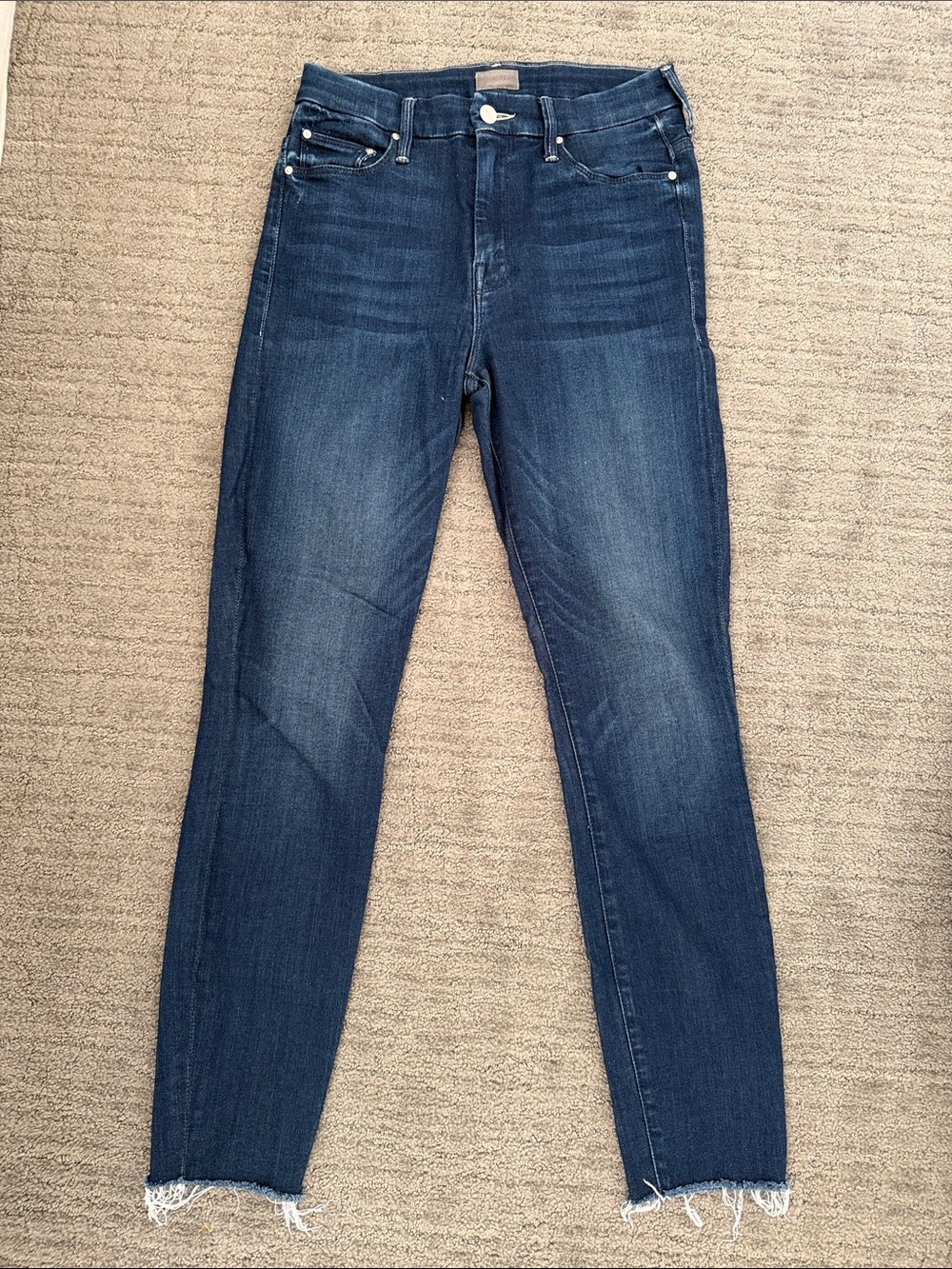 MOTHER Indigo High-Rise Ankle Jeans